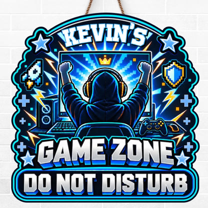 Custom Game Zone Do Not Disturb Gamer Decor - Personalized Wood Sign
