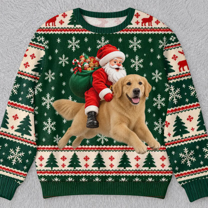 Personalized Santa Riding Dog Christmas Sweatshirt