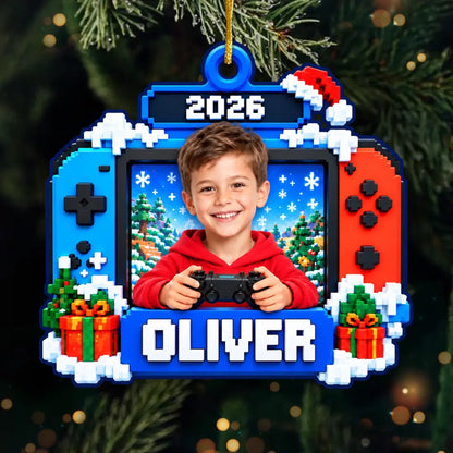Custom Photo Gamer Kids Christmas Gifts - Personalized Acrylic Ornament