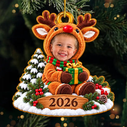 Personalized Reindeer Baby Christmas Ornament