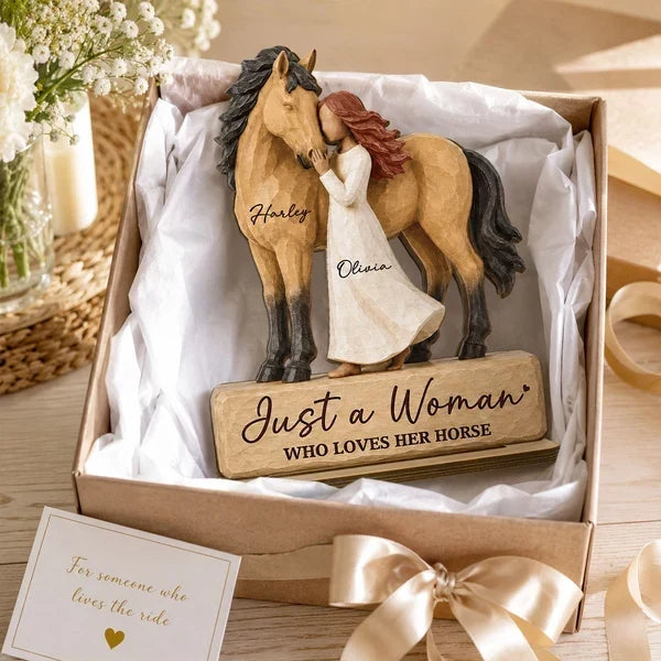 Personalized Horse Girl Wooden Ornament