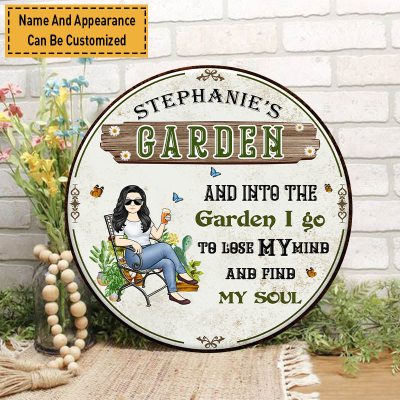 Personalized Into The Garden I Go Wooden Sign