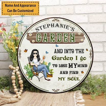 Personalized Into The Garden I Go Wooden Sign