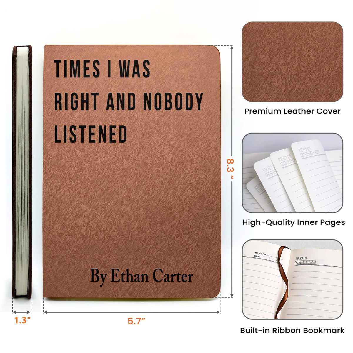 Personalized Sarcastic Leather Journal