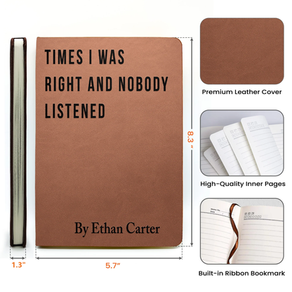 Personalized Sarcastic Leather Journal