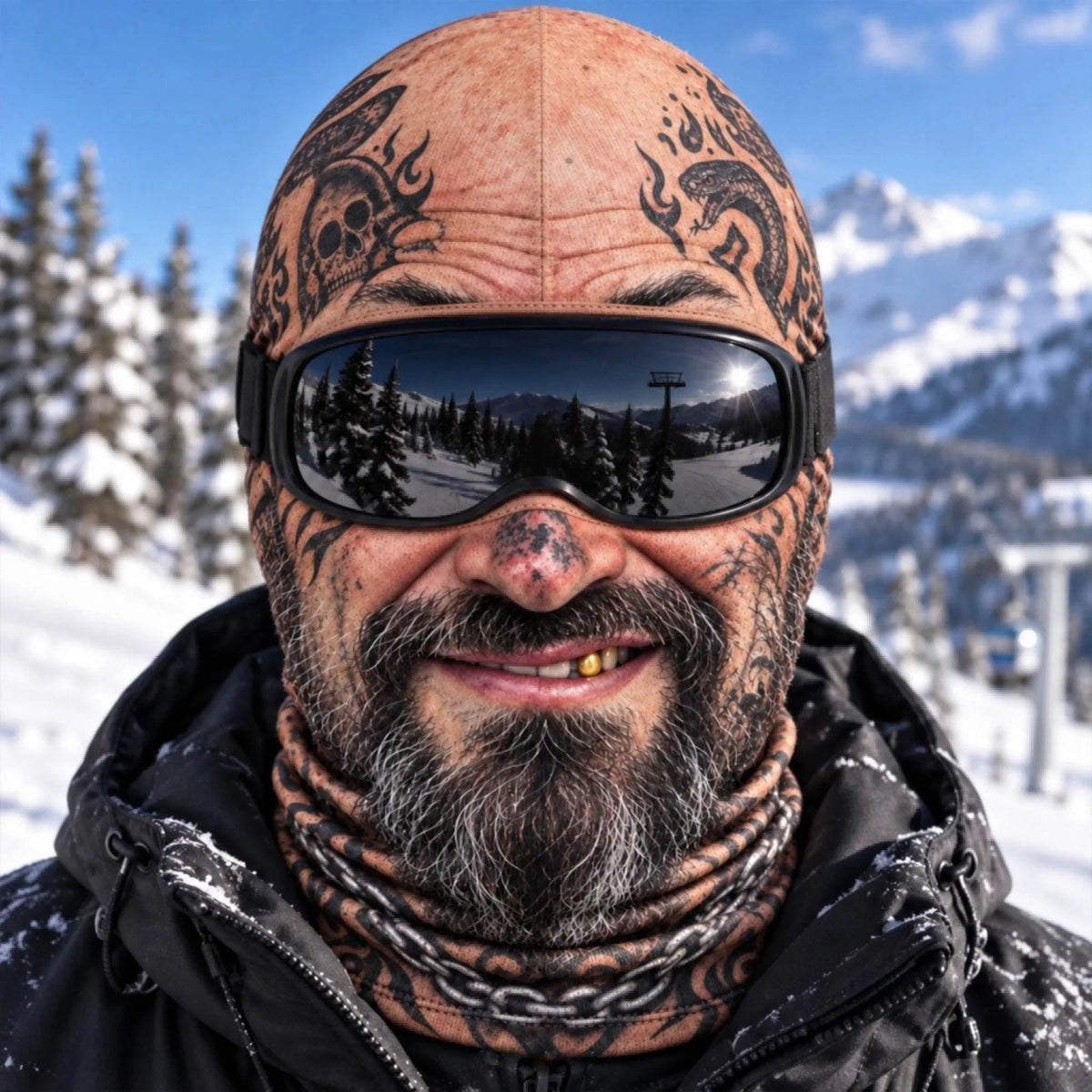 Personalized Funny Pirate Tattoo Biker Novelty Ski Mask