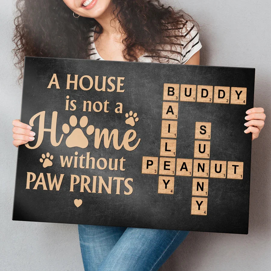 Personalized Paw Prints Pet Name Poster
