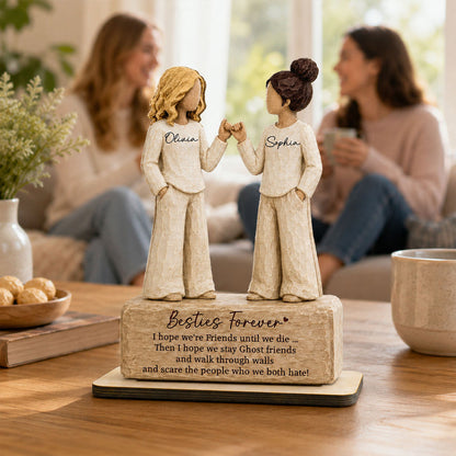 Personalized Pinky Promise Besties Wooden Plaque