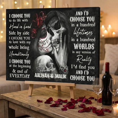 Personalized I Choose You Gothic Love Canvas