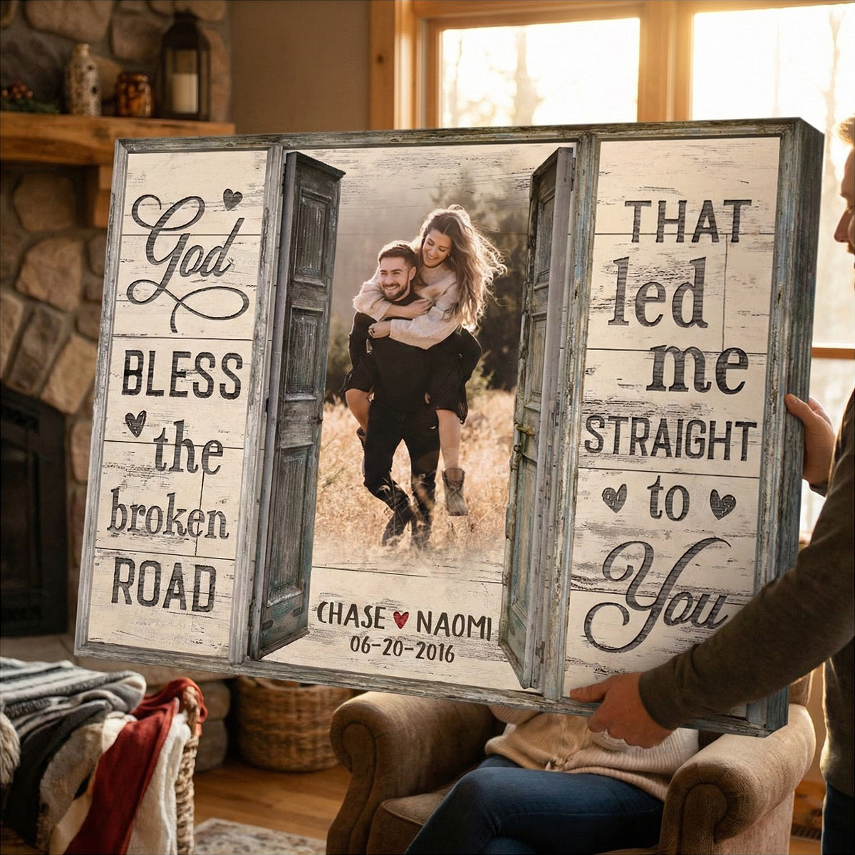 Personalized God Bless The Broken Road Canvas
