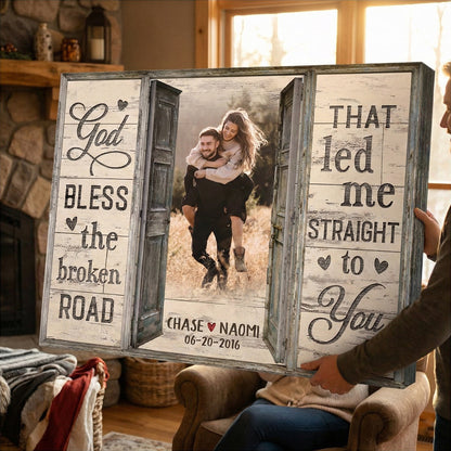 Personalized God Bless The Broken Road Canvas