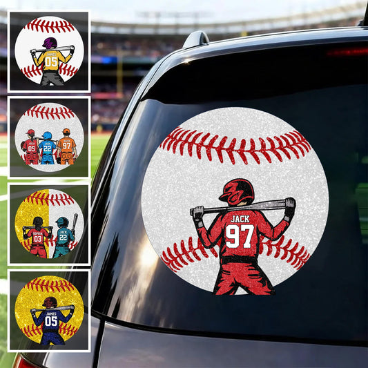 Personalized Baseball Jersey Number Car Decal