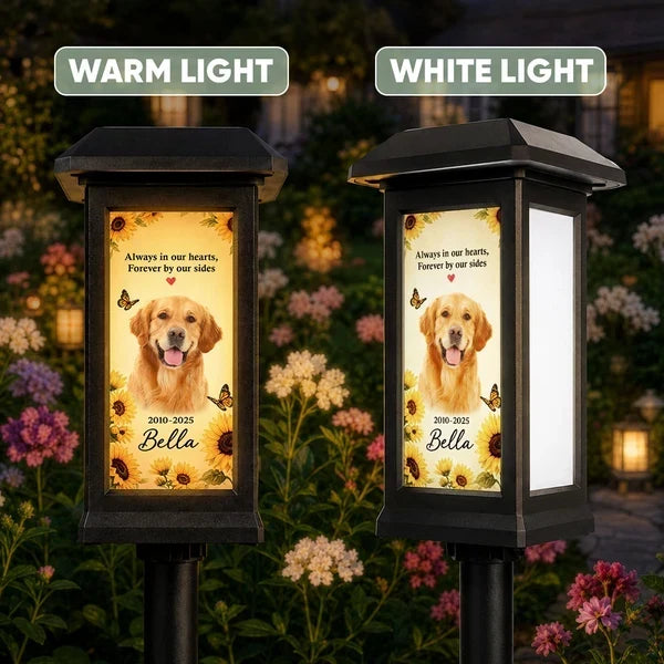 Personalized Sunflower Pet Memorial Solar Garden Light