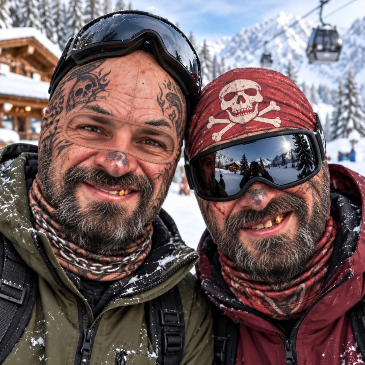 Personalized Funny Pirate Tattoo Biker Novelty Ski Mask