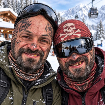 Personalized Funny Pirate Tattoo Biker Novelty Ski Mask