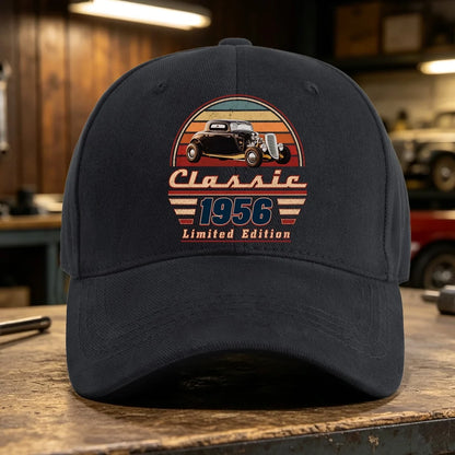 Personalized Vintage Car Art Denim Cap