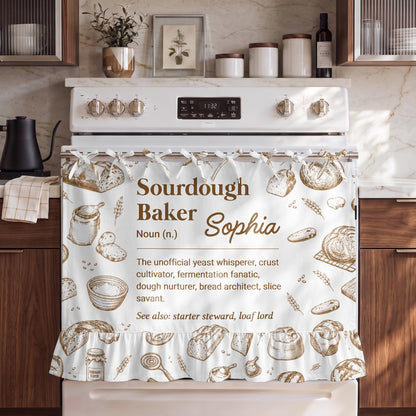 Personalized Sourdough Baker Noun Definition Oven Skirt Curtain