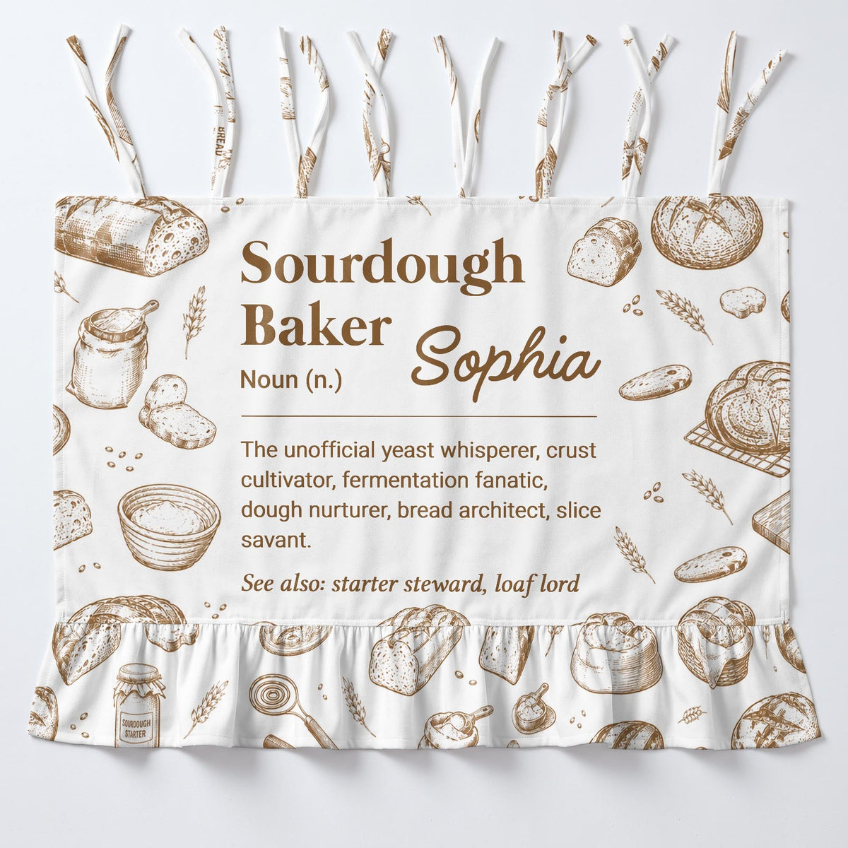 Personalized Sourdough Baker Noun Definition Oven Skirt Curtain