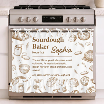 Personalized Sourdough Baker Noun Definition Oven Skirt Curtain