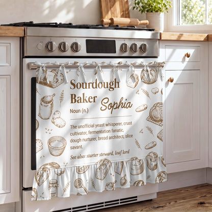 Personalized Sourdough Baker Noun Definition Oven Skirt Curtain