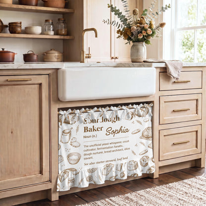 Personalized Sourdough Baker Noun Definition Oven Skirt Curtain