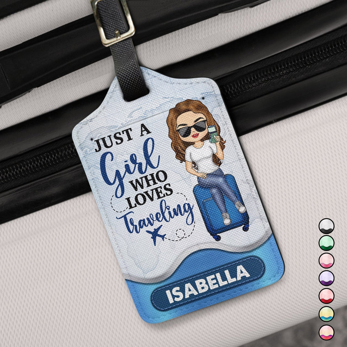 Personalized Travel Lover Name Leather Luggage Tag