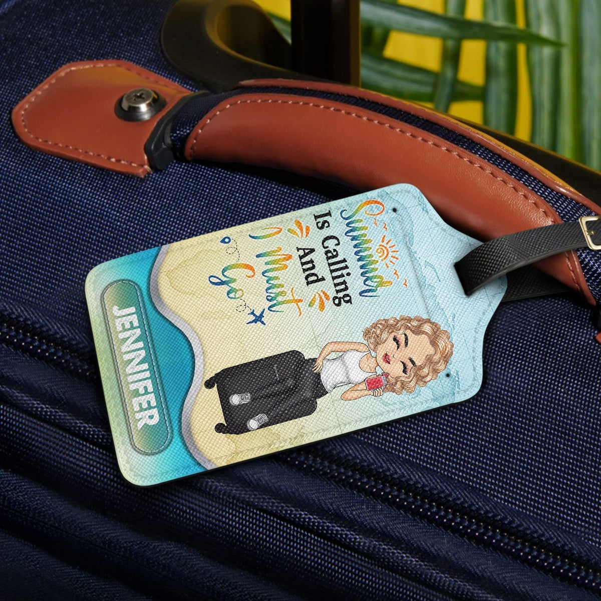 Personalized Travel Lover Name Leather Luggage Tag