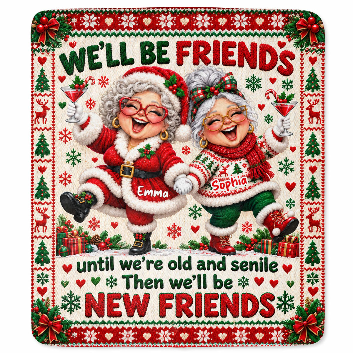 Personalized Friends Until Old And Senile Blanket