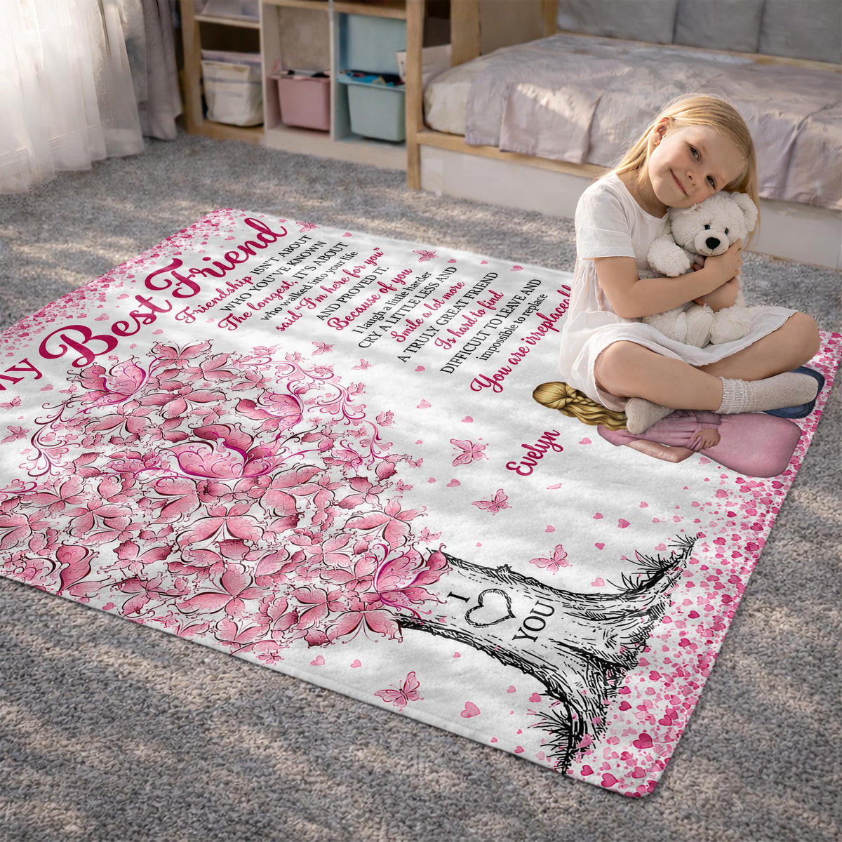 Personalized Butterfly Tree Best Friend Blanket