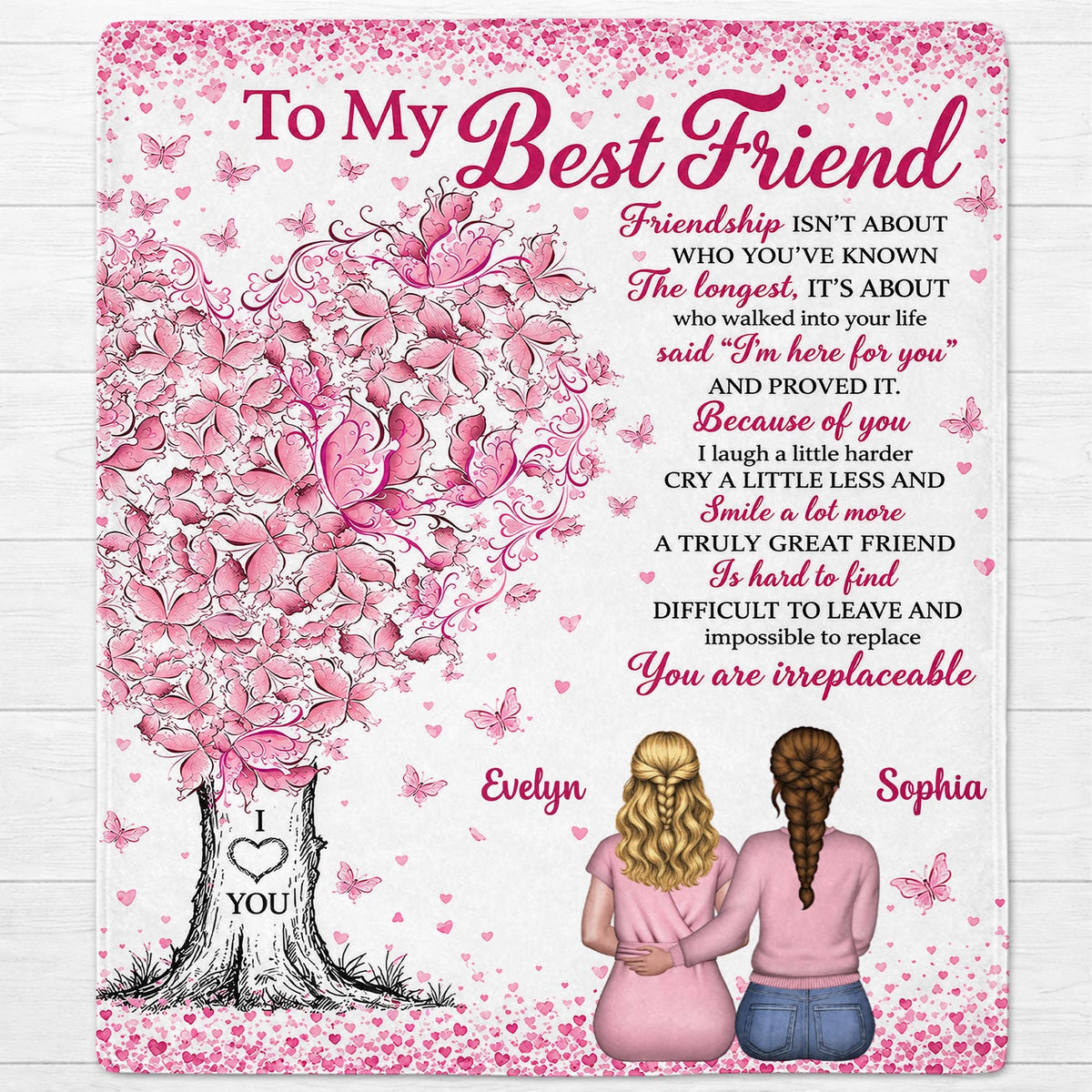 Personalized Butterfly Tree Best Friend Blanket