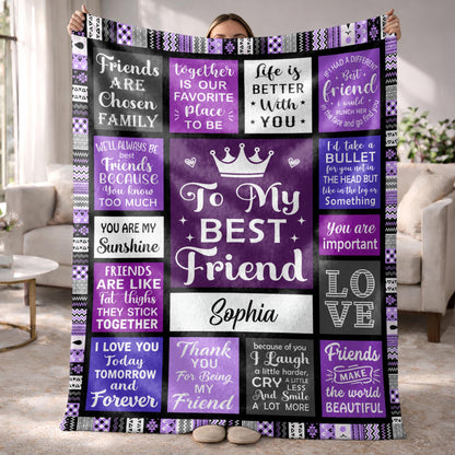 Custom Best Friend Crowns Friendship Blanket