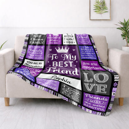 Custom Best Friend Crowns Friendship Blanket