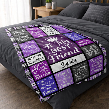 Custom Best Friend Crowns Friendship Blanket