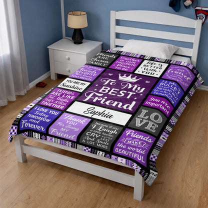 Custom Best Friend Crowns Friendship Blanket