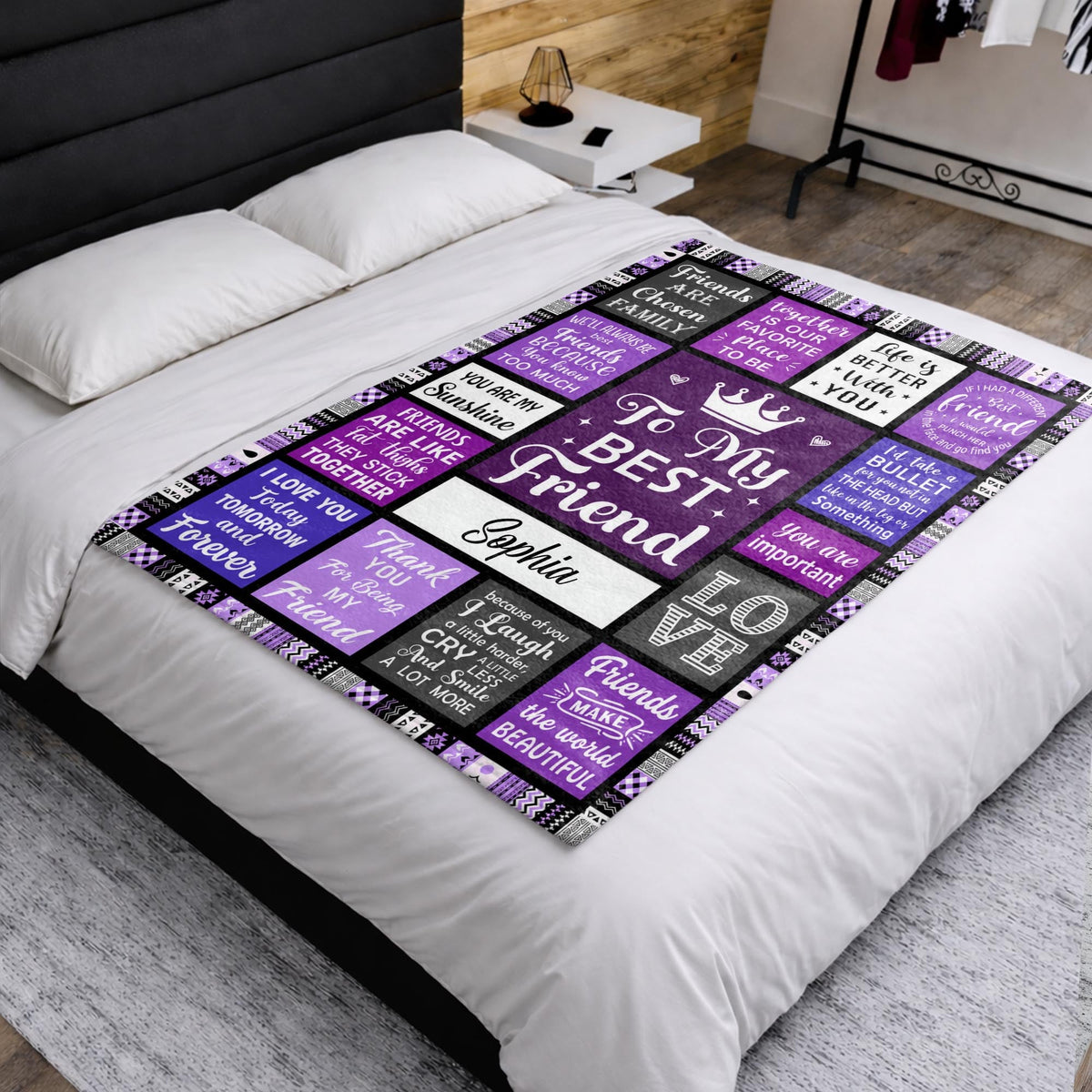 Custom Best Friend Crowns Friendship Blanket