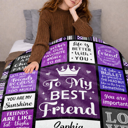 Custom Best Friend Crowns Friendship Blanket