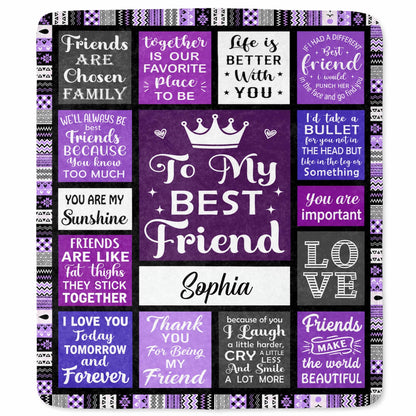 Custom Best Friend Crowns Friendship Blanket