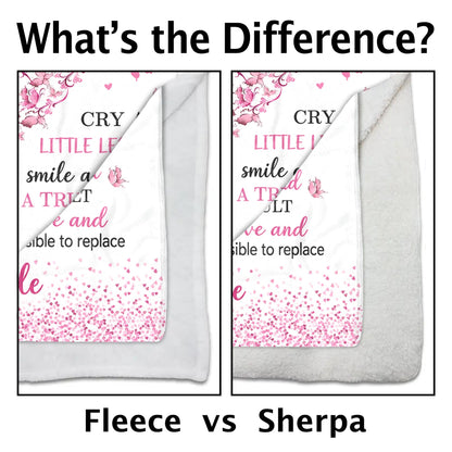 To My Best Friend Irreplaceable Pink Butterfly Heart Tree - Personalized Custom Blanket - BST965_BLK