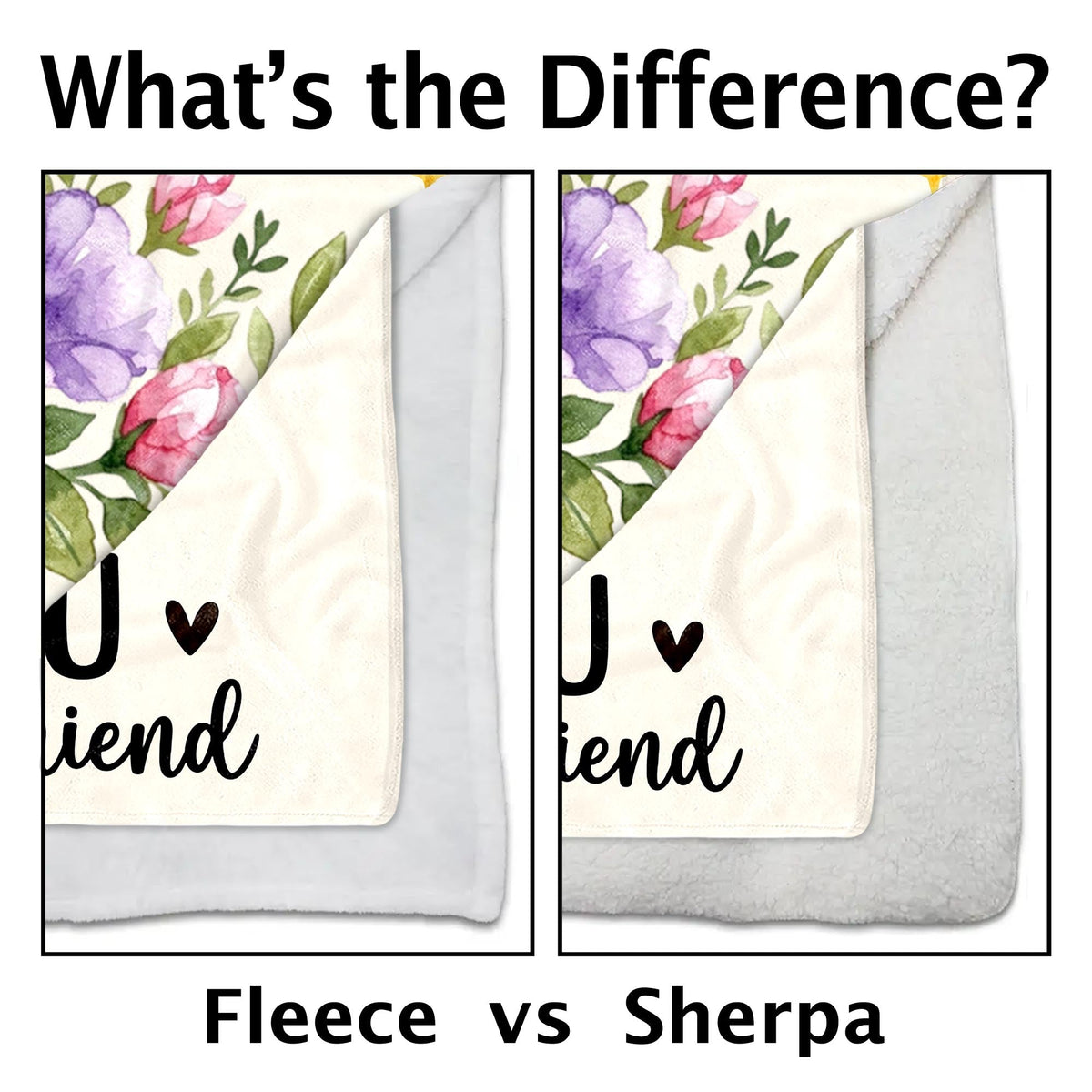 Laugh A Little Louder Smile A Little Bigger Floral Butterfly Thank You Friend - Personalized Custom Blanket - BST966_BLK