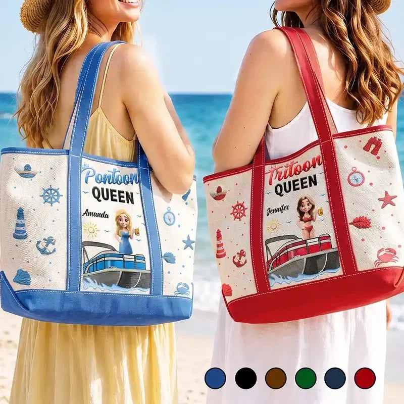 Custom Pontoon Queen Tote Bag