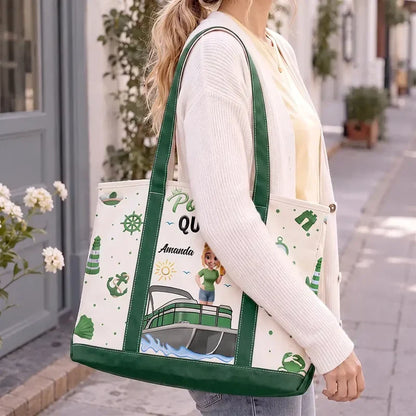 Custom Pontoon Queen Tote Bag