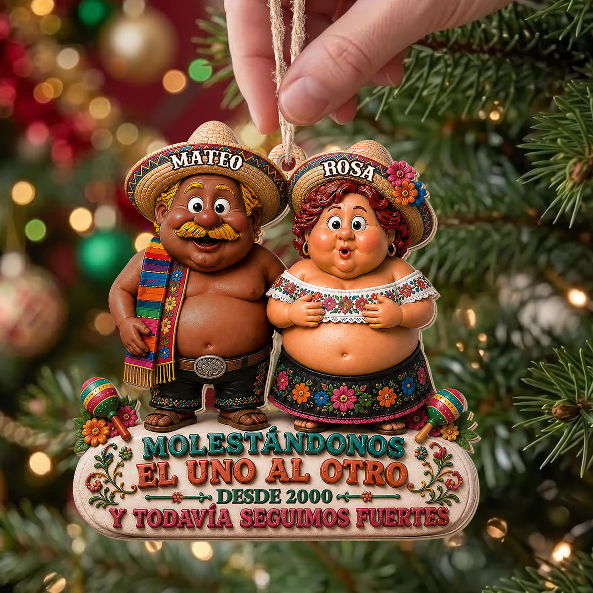 Personalized Annoying Each Other Still Strong Couple Wood Ornament