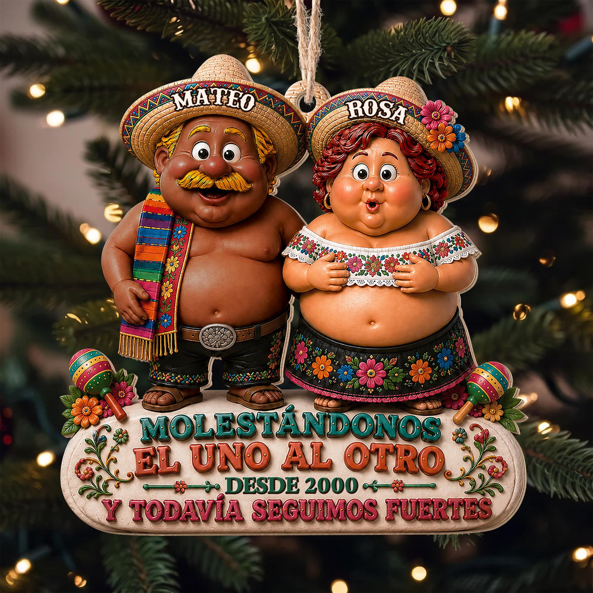 Personalized Annoying Each Other Still Strong Couple Wood Ornament