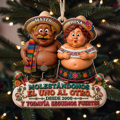 Personalized Annoying Each Other Still Strong Couple Wood Ornament