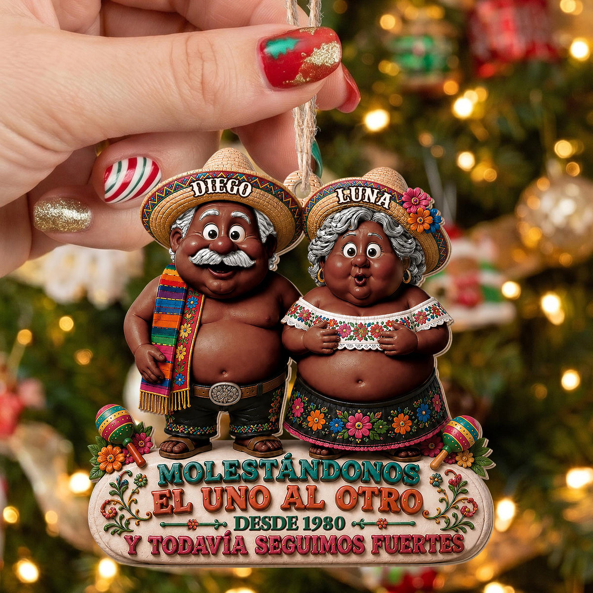 Personalized Annoying Each Other Still Strong Couple Wood Ornament