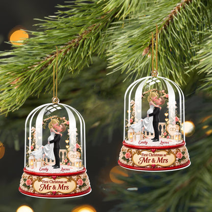 Personalized First Christmas Mr and Mrs Acrylic Ornament