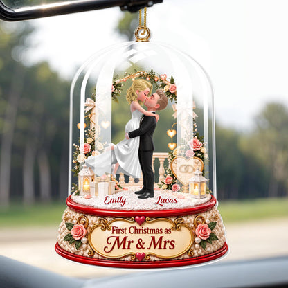 Personalized First Christmas Mr and Mrs Acrylic Ornament