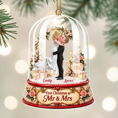 Personalized First Christmas Mr and Mrs Acrylic Ornament