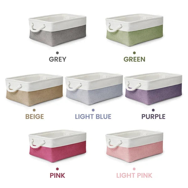 Personalized Sewing Basket with Name, Cotton Linen Rope Storage Bin, Gift for Mom, Grandma or Sewing Lover