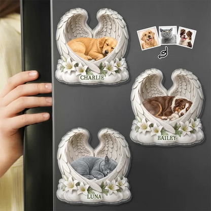 Custom Sleeping Pet Angel Acrylic Magnet